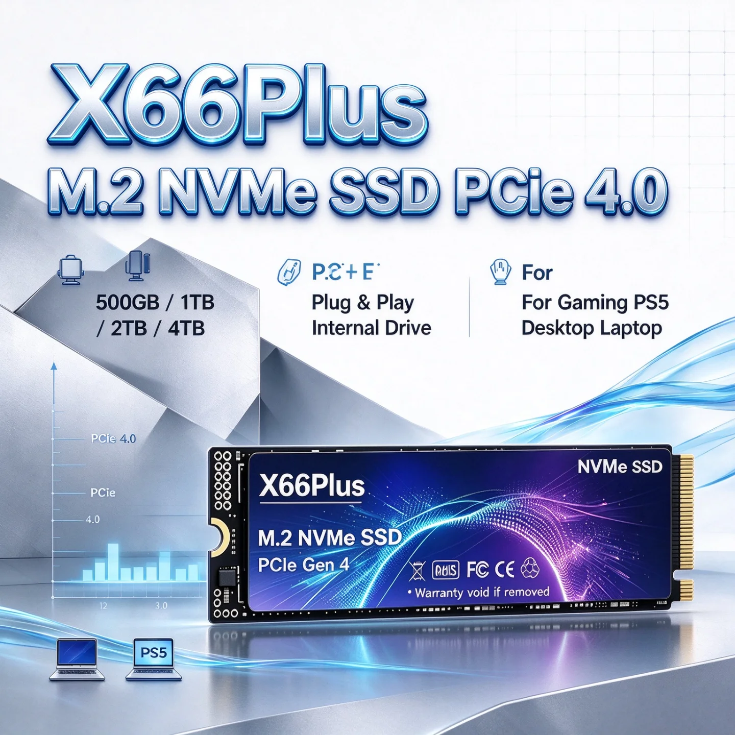 M.2 Nvme 4Tb Pcie 4.0 Ssd - SSD NVMe M.2 PCIe 4.0 X66Plus: