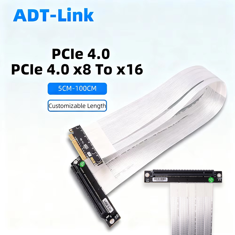 Pcie 4.0 X16 Riser Cable 90 Degree - Cabo de extensão ADT-Link PCIE 4.0