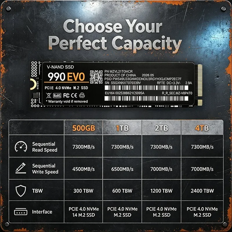 SSD Original 990 EVO NVMe M.2  - M.2 Nvme 4Tb Pcie 4.0 Ssd avaliação e preço
