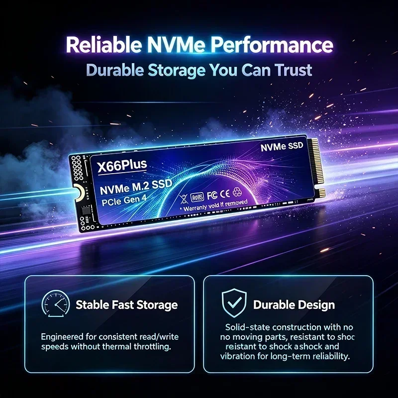 SSD NVMe M.2 PCIe 4.0 X66Plus: - M.2 Nvme 4Tb Pcie 4.0 Ssd avaliação e preço