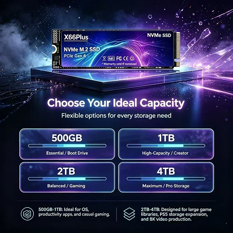 SSD NVMe M.2 PCIe 4.0 X66Plus: - M.2 Nvme 4Tb Pcie 4.0 Ssd avaliação e preço
