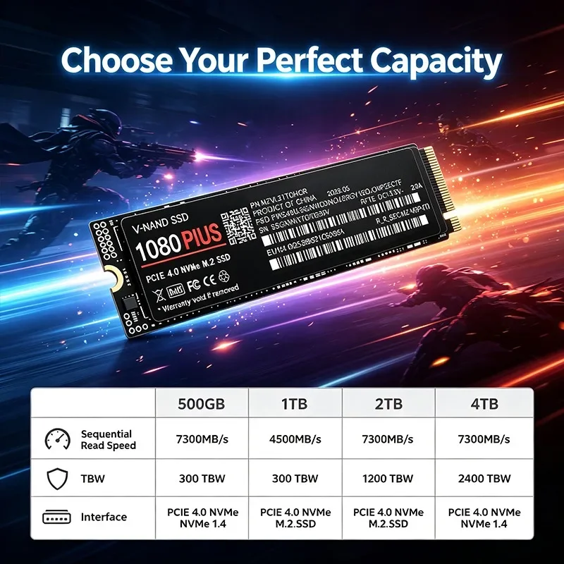 1080 Plus M.2 NVMe PCIe 4.0 SS - M.2 Nvme 4Tb Pcie 4.0 Ssd avaliação e preço
