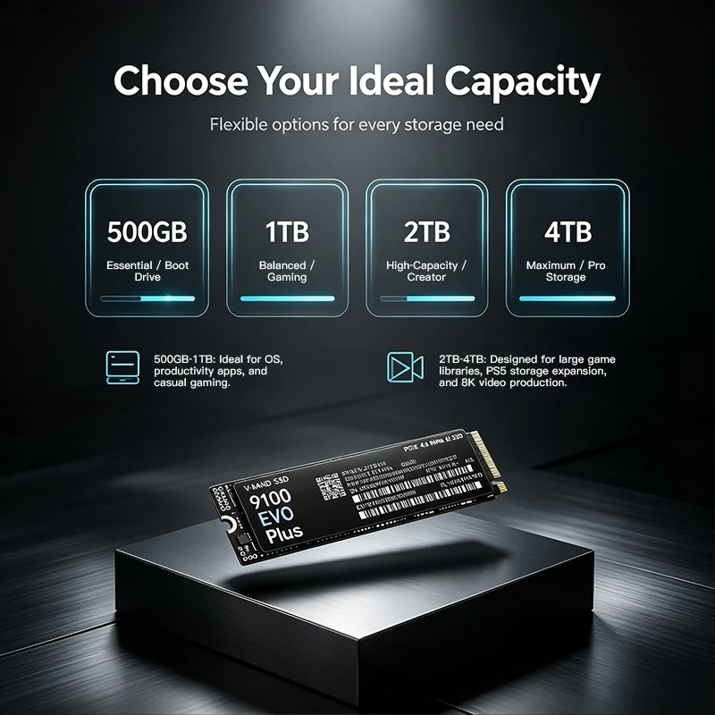 9100 EVO PLUS M.2 NVMe SSD – C - M.2 Nvme 4Tb Pcie 4.0 Ssd avaliação e preço